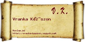 Vranka Kászon névjegykártya